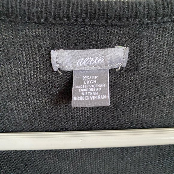 Knit Black Wrap Shirt XS - aerie - Picture 4 of 8